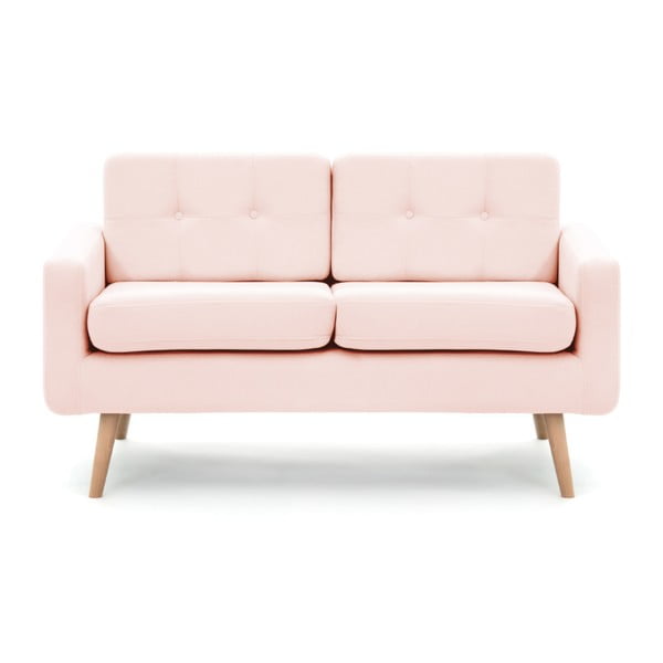 Pastelowo-różowa sofa 2-osobowa Vivonita Ina
