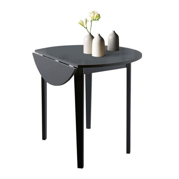 Czarmy stół z częściowo rozkładanym blatem Støraa Trento Quer, ⌀ 92 cm