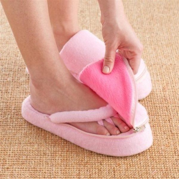 Różowe kapcie do pedicure z pamięcią kształtu InnovaGoods