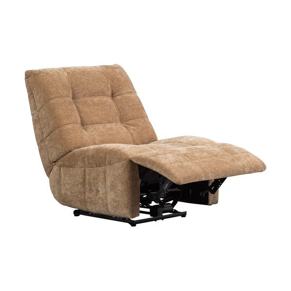 Jasnobrązowy częściowo rozkładany sztruksowy fotel wypoczynkowy Hein – WOOOD-image-4