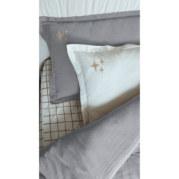 Szary zestaw do łóżeczka Stars – Malomi Kids-image-1