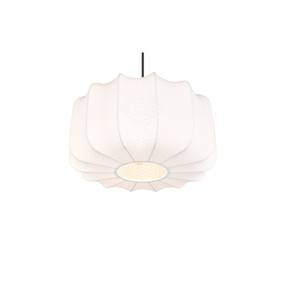 Biała metalowa lampa wisząca z tekstylnym kloszem ø 40 cm Madleine – Reality (zdjęcie 9)