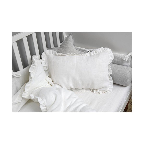 Białe lniane prześcieradło dziecięce BELLAMY Snow White, 90x200 cm-image-2