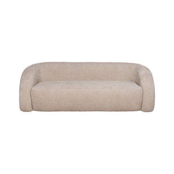 Beżowa sofa  z tkaniny szenilowej 200 cm Minimal – Ixia