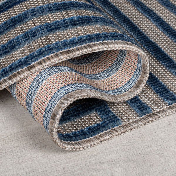 Ciemnoniebieski dywan odpowiedni na zewnątrz 120x170 cm Vigo Blocks – Flair Rugs-image-2