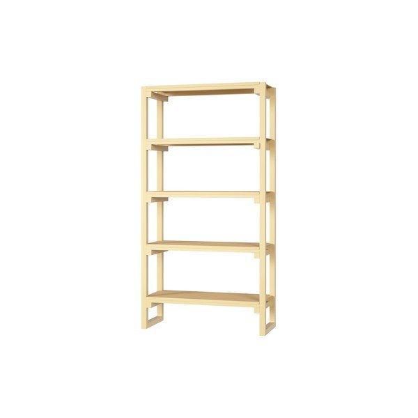 Jasnożółty regał z litego drewna bukowego 94x180x37 cm Noru – noo.ma