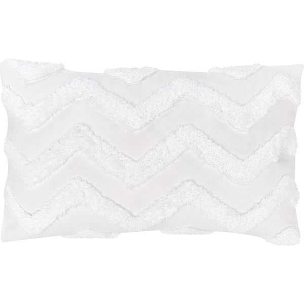 Biała bawełniana dekoracyjna poszewka na poduszkę Westwing Collection Zack, 30x50 cm