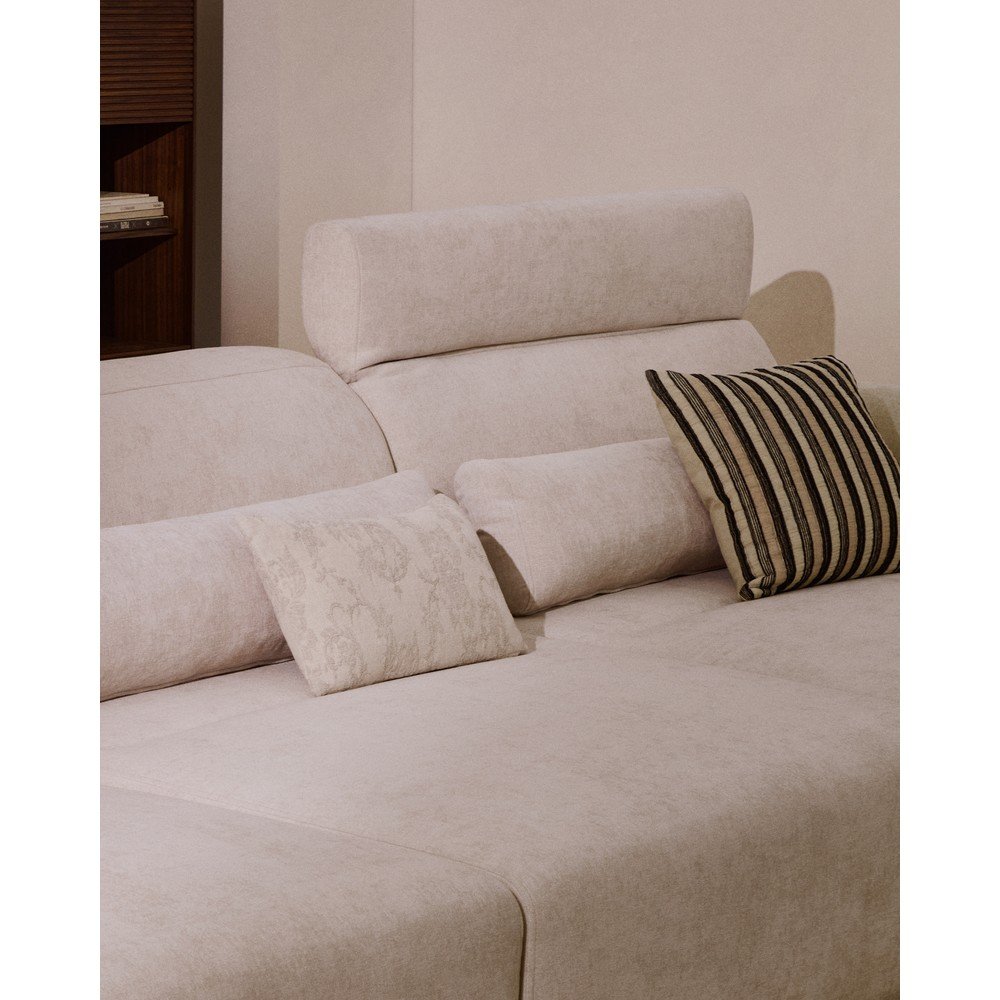 Beżowa częściowo rozkładana sofa z tkaniny szenilowej z szezlongiem 410 cm Lares – Kave Home (zdjęcie 9)