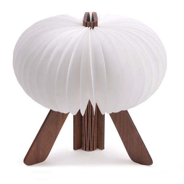 Brązowo-biała lampa stołowa Gingko Space Walnut