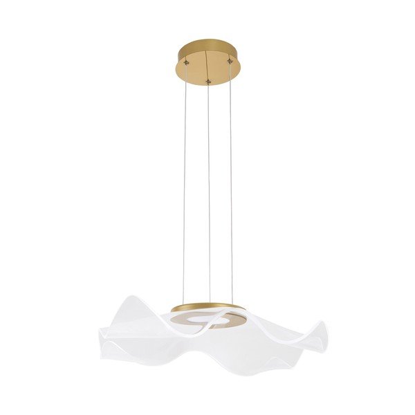 Aluminiowa lampa wisząca LED w kolorze złota z kloszem ze szkła akrylowego Siderno – Nova Luce