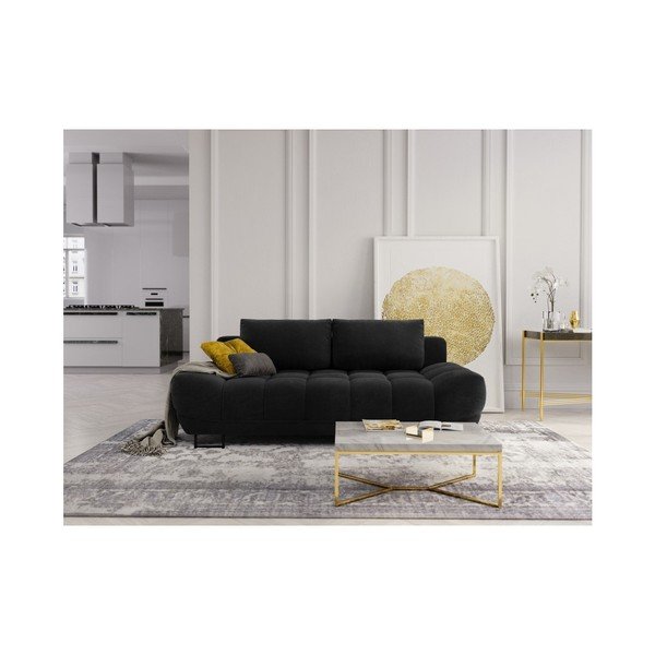 Czarna 3-osobowa sofa rozkładana Windsor & Co Sofas Cumulus-image-1