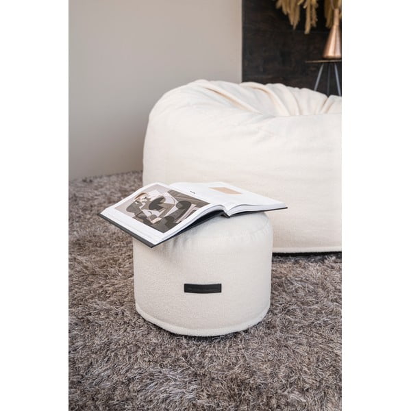 Jasnoszary worek do siedzenia z materiału bouclé Mini – SLOWDOWN-image-1