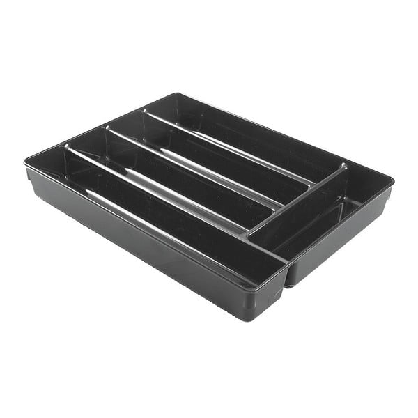 Czarny wkład do szuflady InterDesign Linus, 27x35 cm
