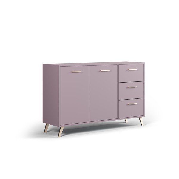 Różowa niska komoda 140x86 cm Burren – Cosmopolitan Design-image-2