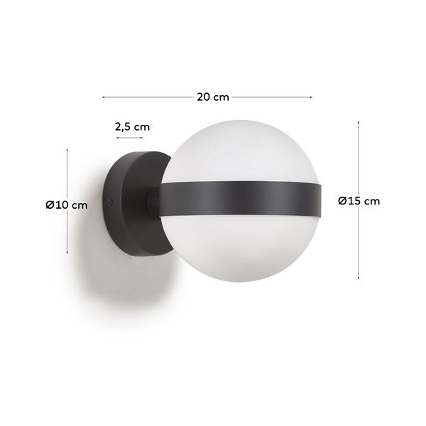 Czarny kinkiet ø 15 cm Anasol – Kave Home-image-3