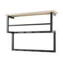 Czarny/w naturalnym kolorze metalowy wieszak ścienny z półką 71 cm Rizzoli – Spinder Design