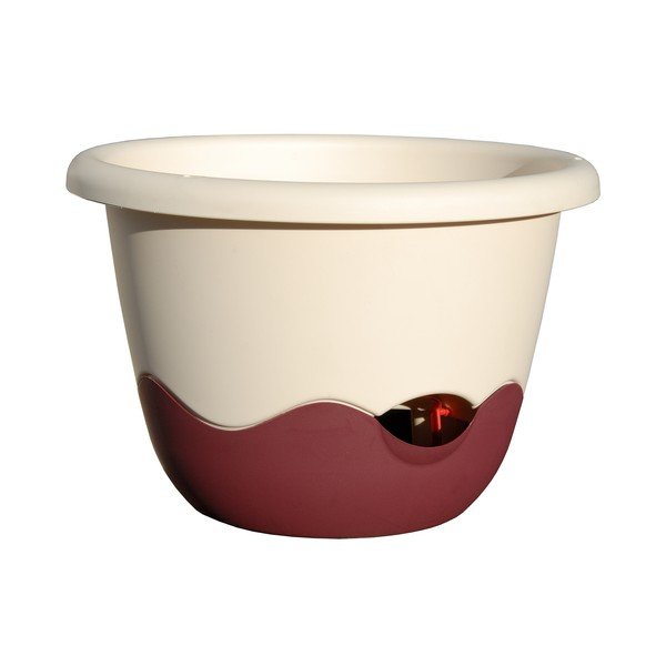 Biało-czerwona doniczka z systemem nawadniania do zawieszenia Plastia Mareta, dł. 25 cm-image-1