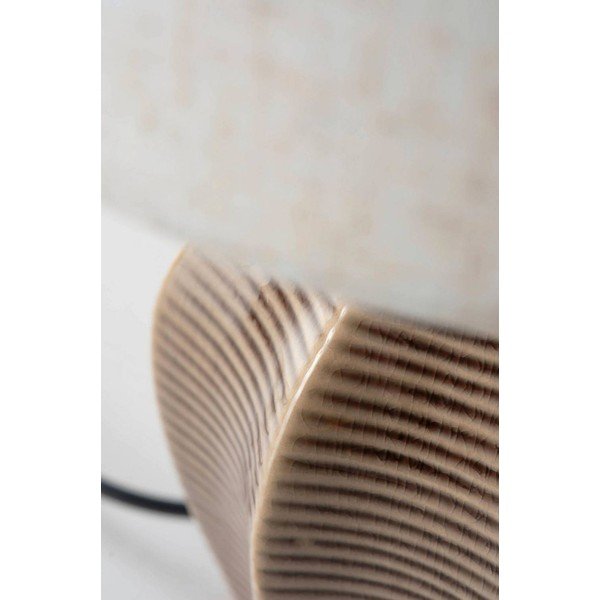 Beżowa/ciemnobrązowa lampa stołowa ceramiczna (wysokość 34 cm) Wera – Jotex-image-4