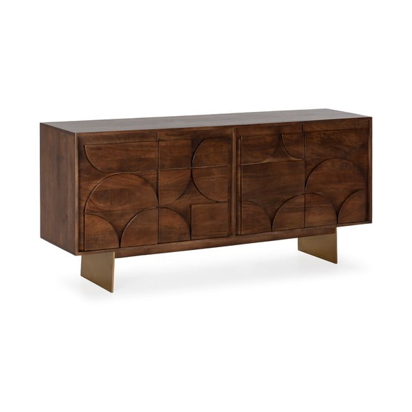 Brązowa komoda z litego drewna mango 165x76x40 cm Trisha – MOME-image-2