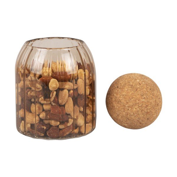 Brązowy szklany pojemnik z korkową pokrywką PT LIVING Gem, wys. 14 cm-image-2