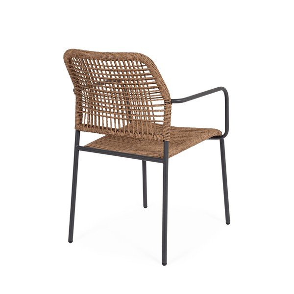 Ciemnoszaro-naturalbe metalowe krzesło ogrodowe Jable – Bizzotto-image-4