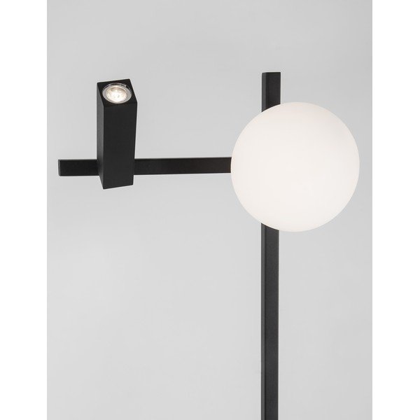 Biała/czarna metalowa lampa stojąca LED z elastyczną konstrukcją ze szklanym kloszem (wysokość 150 cm) Joline – Nova Luce-image-4
