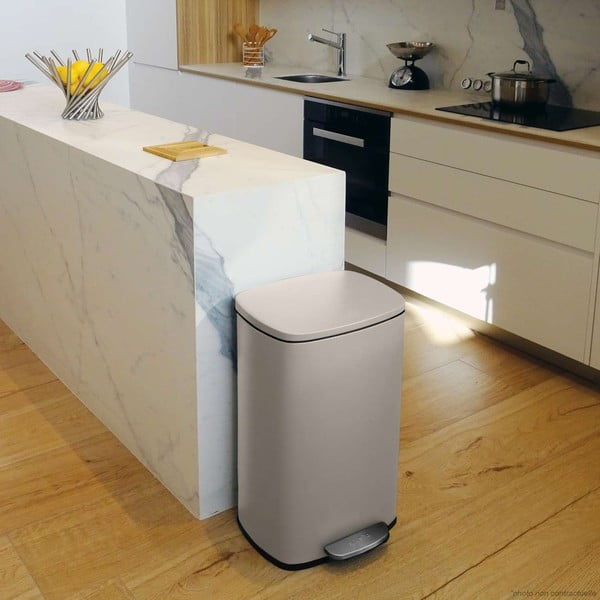 Szarobrązowy stalowy kosz na śmieci z pedałem 50 l   Akira – Spirella-image-1