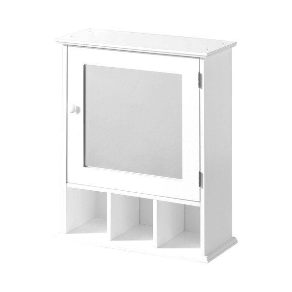 Biała wisząca szafka łazienkowa z lustrem 46x58 cm Port – Premier Housewares