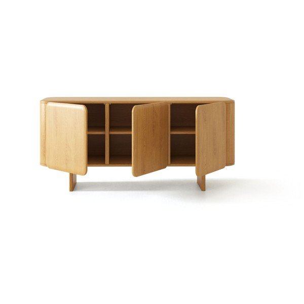 Komoda z litego drewna dębowego w naturalnym kolorze 160x76x45 cm Charlotte – Micadoni -image-1
