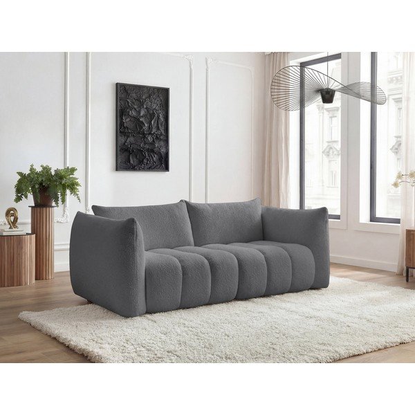 Szara sofa z materiału bouclé 234 cm Azra – Bobochic Paris-image-1