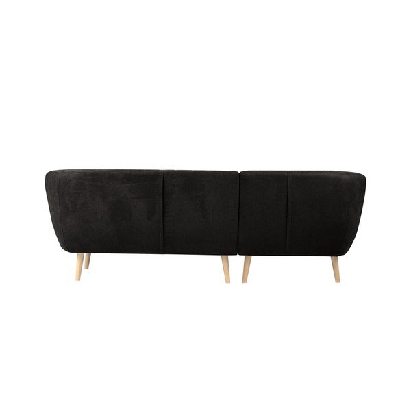Czarna sofa z szezlongiem po lewej stronie Mazzini Sofas Sardaigne-image-2