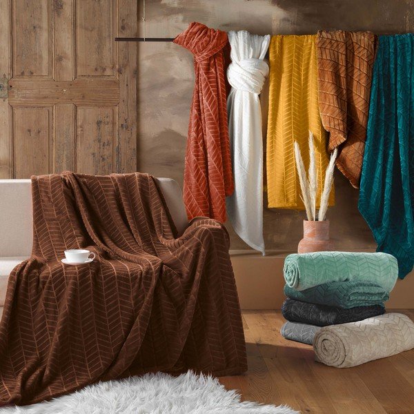 Zielona narzuta z mikfroflaneli 180x220 cm Arya – douceur d'intérieur-image-3