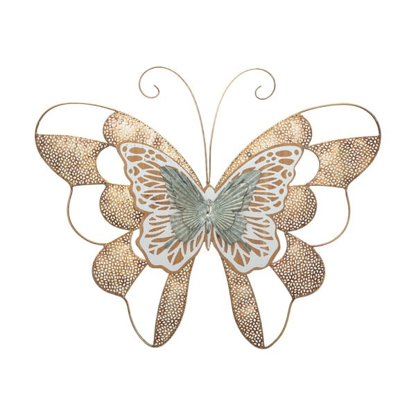 Metalowa dekoracja wisząca Mauro Ferretti Butterfly Wood A, 59,5x45,5 cm