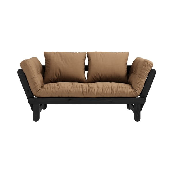 Sofa rozkładana z brązowym pokryciem Karup Design Beat Black/Mocca