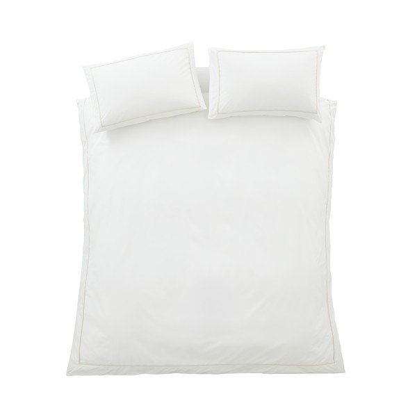 Biało-beżowa pościel jednoosobowa z perkalu bawełnianego 135x200 cm Contrast Trim – Bianca