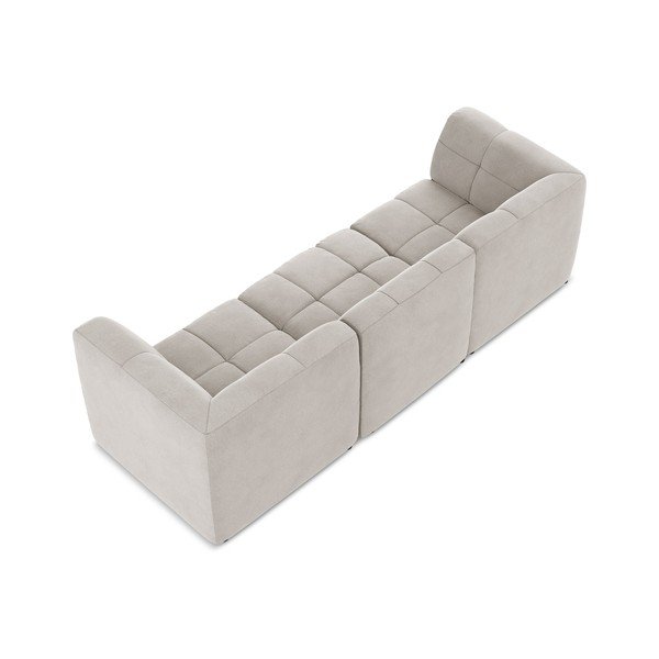 Beżowa aksamitna sofa 255 cm Aloha – Makamii-image-4