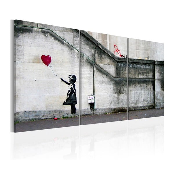 Wieloczęściowy obraz na płótnie Bimago Banksy Hope, 60x120 cm