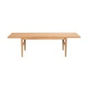 Ciemny naturalny stolik z drewna dębowego Rowico Ness, 160x60 cm