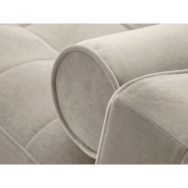 Beżowy aksamitny rozkładany narożnik Milo Casa Santo, prawostronny-image-1