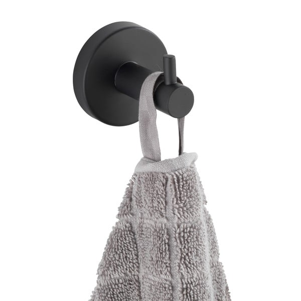 Samoprzylepny haczyk ze stali nierdzewnej w kolorze matowej czerni Bosio – Wenko-image-2