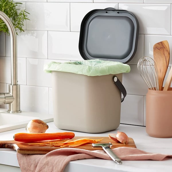 Jasnobrązowy pojemnik na odpadki organiczne 6 l Albula – Rotho-image-1