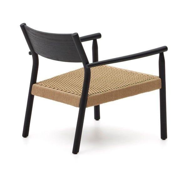 Czarny fotel z plecionką Yalia – Kave Home-image-4