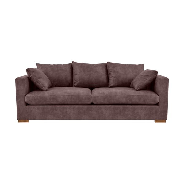 Ciemnobrązowa sofa z imitacji skóry 225 cm Hamburg – Scandic-image-2