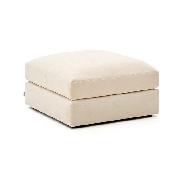 Beżowy podnóżek z tkaniny szenilowej Alea – Kave Home-image-2