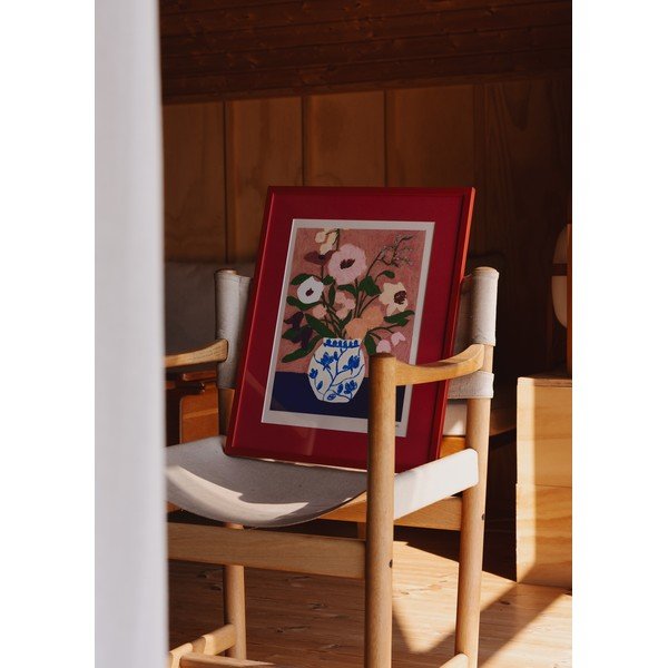 Plakat 30x40 cm Flowers on Blue Table – Carla Llanos – The Poster Club-image-1