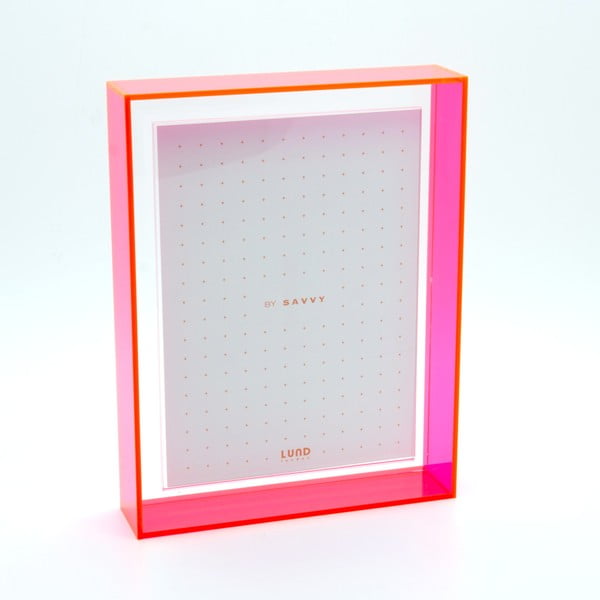 Ramka na zdjęcia z różowymi krawędziami Lund London Flash Blocco, 16,6x21,6 cm