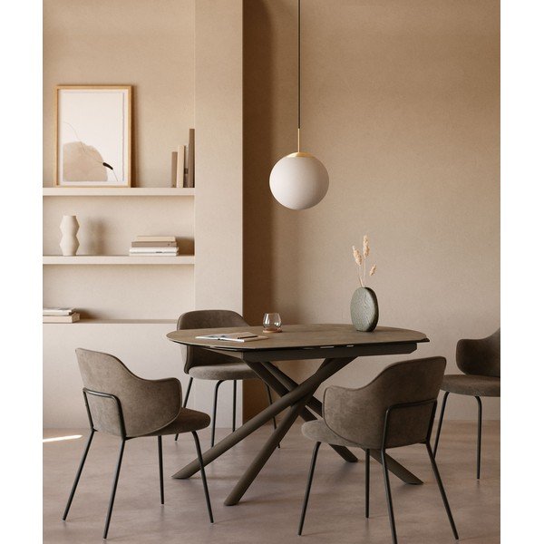 Rozkładany stół z dodatkowym blatem z ceramicznym blatem 100x130 cm Yodalia – Kave Home-image-1