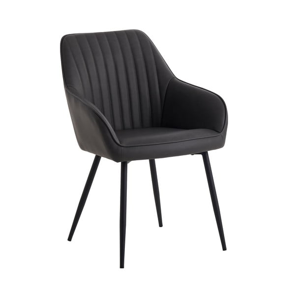 Ciemnoszare tapicerowane fotele jadalniane zestaw z podłokietnikami 2 szt. Nolan Stripe – Unique Furniture