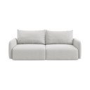 Jasnoszara aksamitna rozkładana sofa ze schowkiem 238 cm Kalena – Makamii