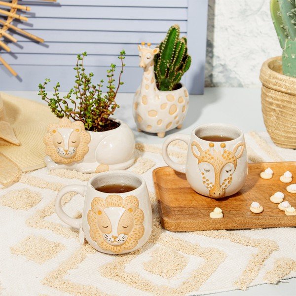 Biało-beżowy kubek Sass & Belle Leo Lion, 350 ml-image-1